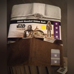 Disney Starwars Mandalorian adult Hooded union suit Nwt size M